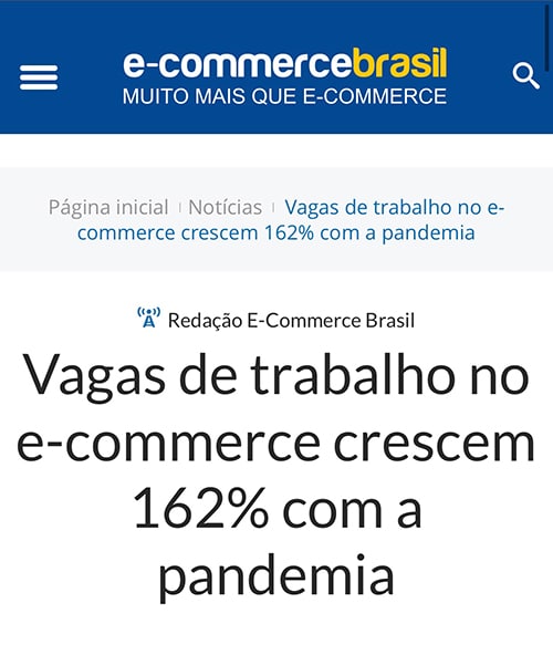 Vagas de trabalho no e-commerce crescem 162% com a pandemia